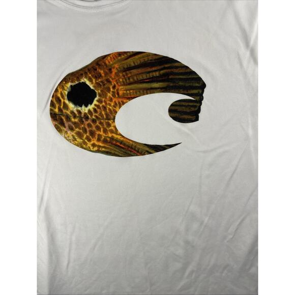 Costa Del Mar REDFISH Long Sleeve T-shirt Mens L Dri Fit White costal casual - Picture 7 of 8